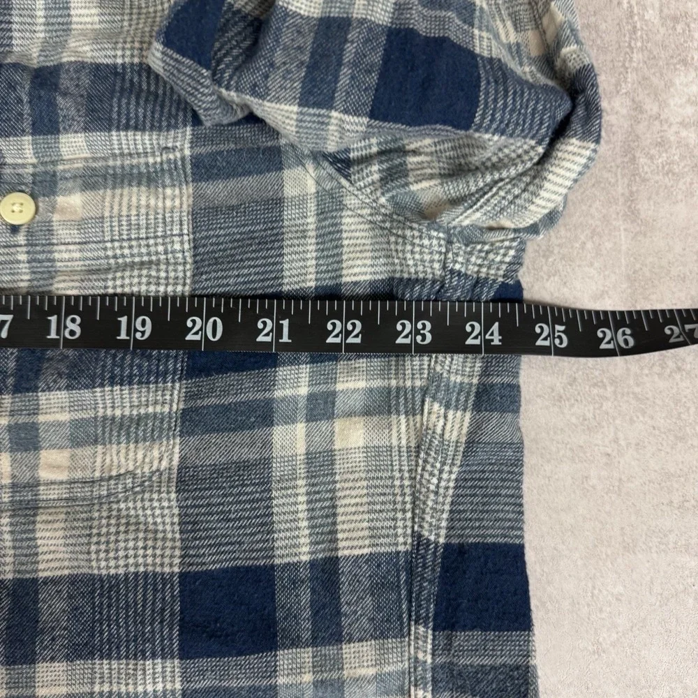 J.‎ Crew Mens B/D Plaid Flannel Pocket Shirt Slim Fit XL Fall Outdoor Blue
